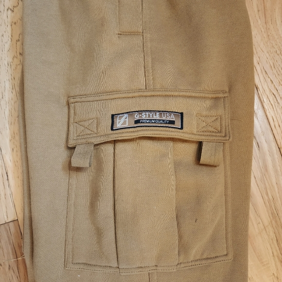 NWT Mens G-Style Wheat Color Solid Fleece Cargo Pants Size M - Picture 5 of 7
